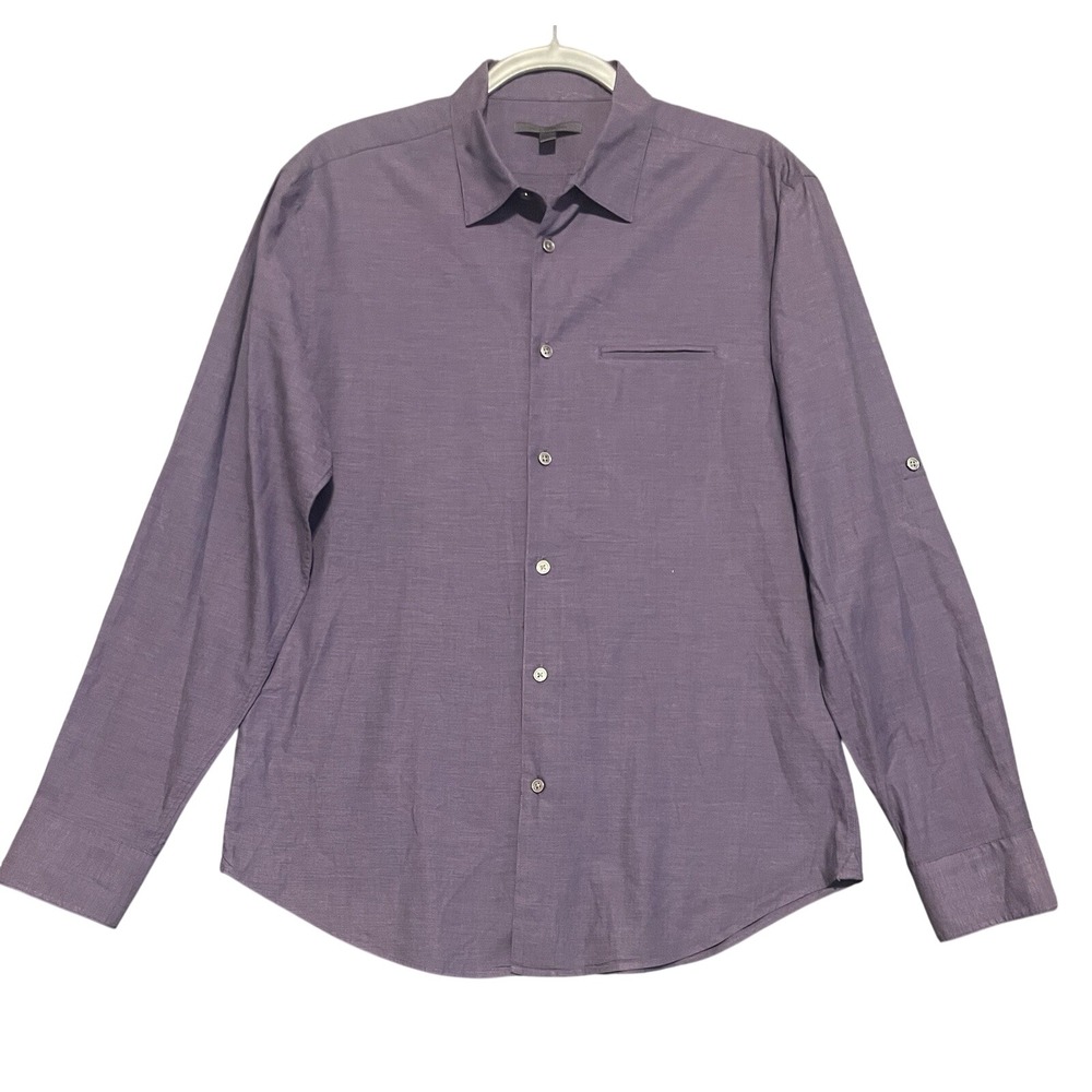 John Varvatos Purple Men's Button Up Cotton Size Medium Dress Shirt